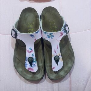 Birkenstock Papillio Gizeh Pink Floral “Sydney” pattern zs 37